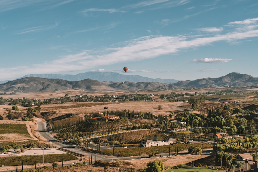 Hot air balloon over Temecula
